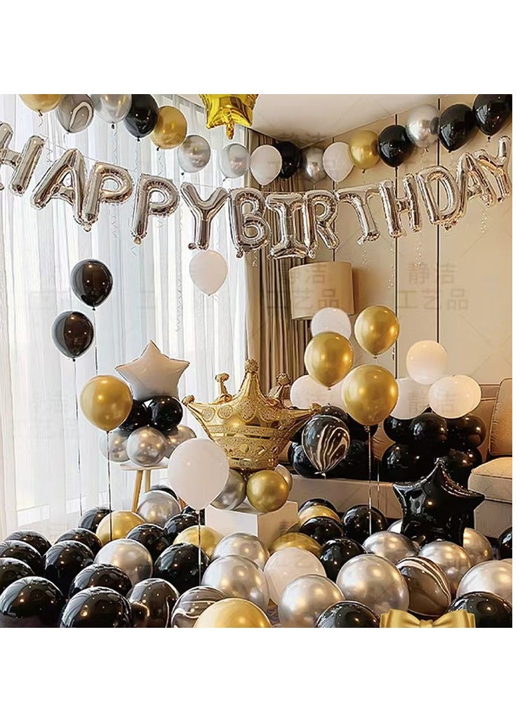 فتى فتاة عيد ميلاد الديكور بالون حزب خلفية الجدار سعيد مشهد الديكور لوازم بالون الديكور - الذهب الأسود