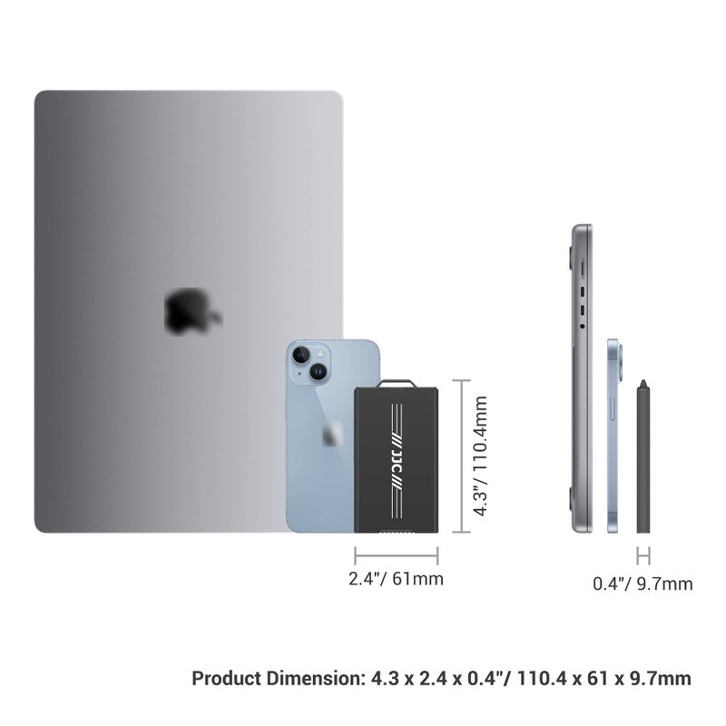 JJC Aluminum Pop up Memory Card Case for 12 Micro SD TF MSD,4 SD,2 Nano SIM/NM Cards,Anti-Shock Anti Scratch,Comes with Carabiner, Flathead Tool,Micro SIM Adapter,Card Remove Tool and Mini Ruler (Black) - Image 3