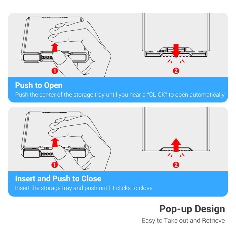 JJC Aluminum Pop up Memory Card Case for 12 Micro SD TF MSD,4 SD,2 Nano SIM/NM Cards,Anti-Shock Anti Scratch,Comes with Carabiner, Flathead Tool,Micro SIM Adapter,Card Remove Tool and Mini Ruler (Black) - Image 4