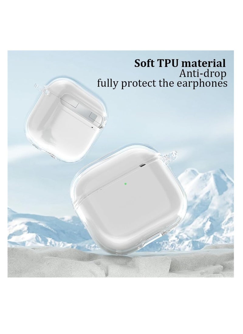 Clear Case for AirPods 4 with Keychain, Compatible with AirPods 4th Generation Case, Reduced Yellowing, Support Wireless Charging, Shock Resistant, Full Protection (Transparent)