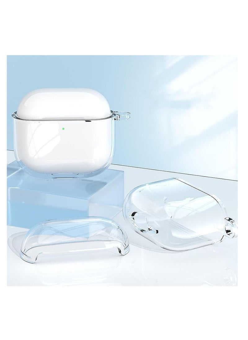 Clear Case for AirPods 4 with Keychain, Compatible with AirPods 4th Generation Case, Reduced Yellowing, Support Wireless Charging, Shock Resistant, Full Protection (Transparent)