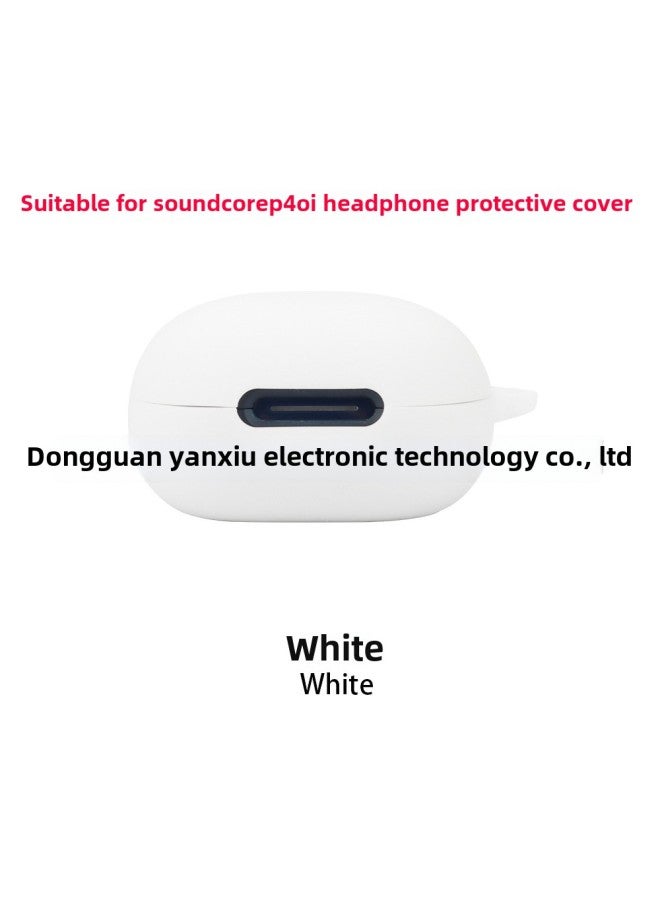 Suitable For Soundcore Sound Wide P40i Earphone Case Bluetooth Headset Protective Case Soft Silicone Charging Bin Empty Box-Color:White Naked-Model:P40i