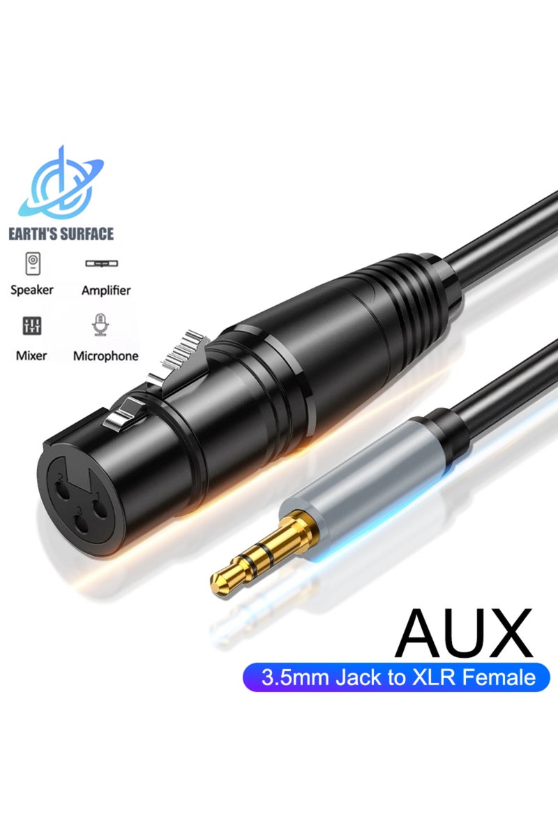 1m 3.5mm to XLR 3.5mm Jack to XLR Microphone Balanced Analog Audio Cable XLR Female to 3.5 Male Aux