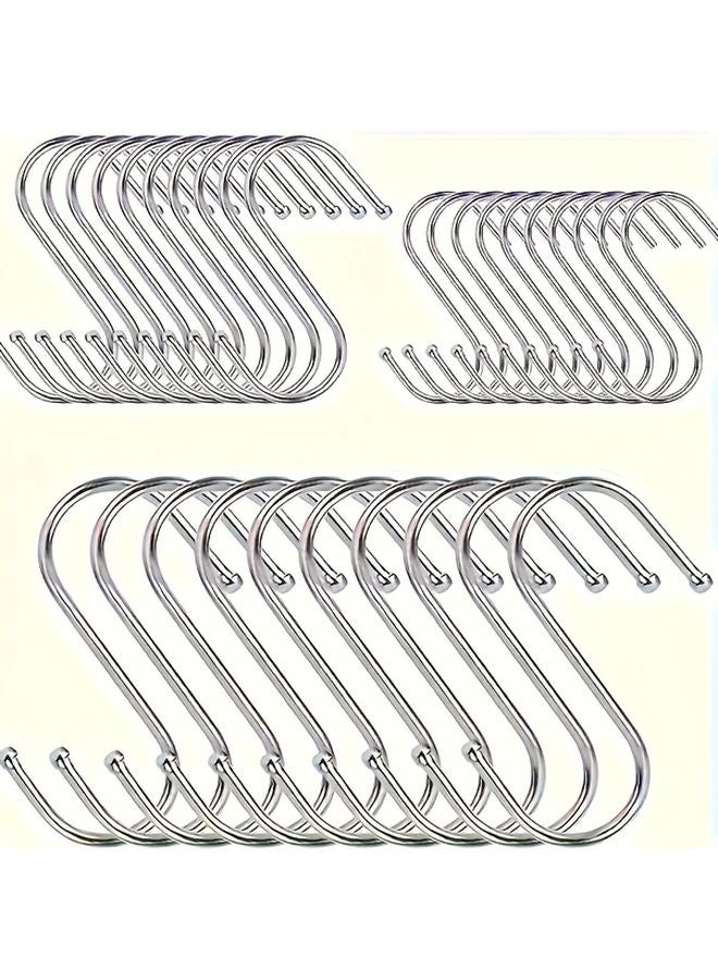 10 Pcs Stainless Steel S Hooks Set For Kitchen Workshop Bathroom Garden - Image 3