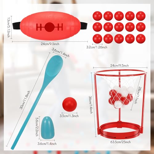 Arrowbash Outdoor Lawn Carnival Games Shaking Balls Game Kit Head Hoop Basketball Party Spoon and Egg Race Games Party for Indoor Outdoor Easter Favors Gifts Toys - Image 5