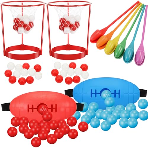Arrowbash Outdoor Lawn Carnival Games Shaking Balls Game Kit Head Hoop Basketball Party Spoon and Egg Race Games Party for Indoor Outdoor Easter Favors Gifts Toys - Image 1