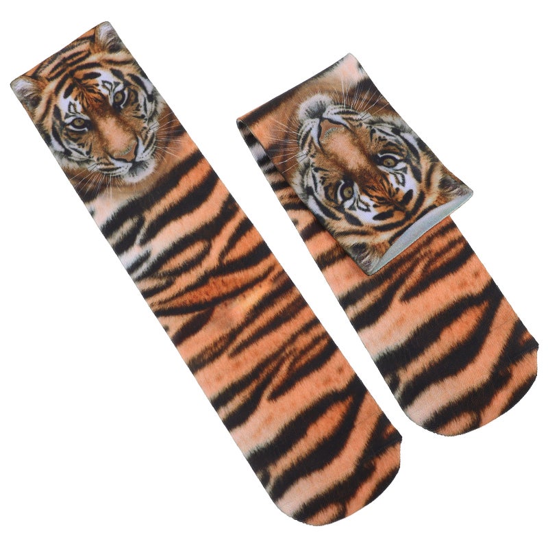 1 pair of 3D Printing Socks Tiger Pattern Socks Festival Unisex Stockings - Image 4