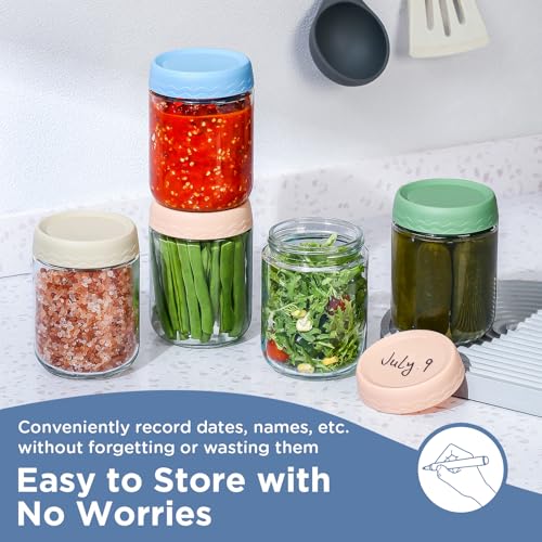 DRKIO 16 Oz Overnight Oats Containers with Lids - 4 Pack Glass Storage Jars with Airtight Lids Wide Mouth Mason Food Jars Great for Meal Prep Salad Chia Pudding Snacks Yogurt Sugar Spice Cereal - Image 5