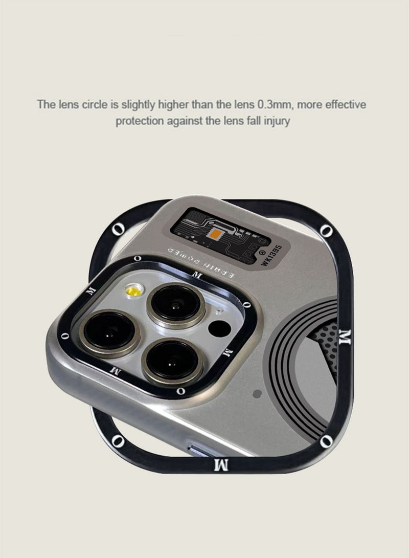 Color Fans Magnetic Case for iPhone 15 Pro Max Compatible with MagSafe Slim Protective Translucent Matte Phone Cover Matte Grey - Image 2