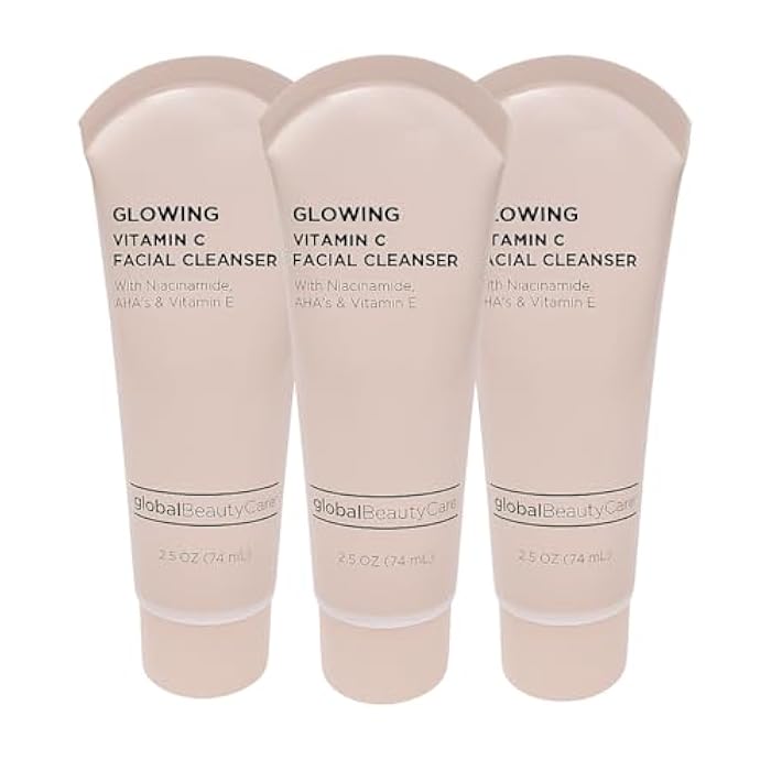 Global Beauty Care Vitamin C Facial Cleanser – Niacinamide, AHA & Vitamin E, 3-Pack (3x 2.5 fl oz) - Image 1