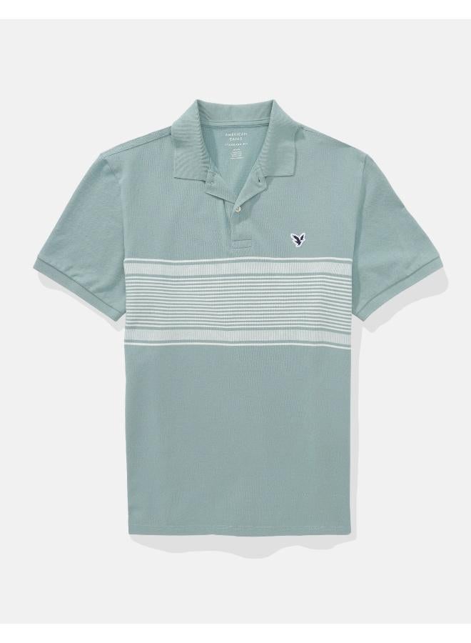 امريكان ايجل قميص بولو مخطط بشعار - Image 3