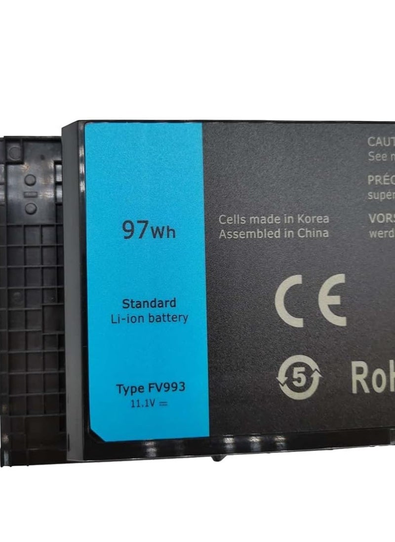 Generic FV993 11.1V 97WH Laptop Battery Compatible with Dell Precision M4600 M4700 M4800 M6600 M6700 M6800 FJJ4W 0TN1K5 K4RDX GHYB2 6RC7ND - 9 Cell Polymer  - Image 2