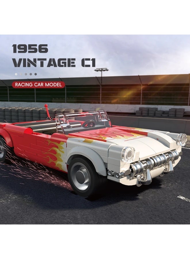 Xbert 66001 Creative Serie 1956 Vintage C1 Retro Sports Car Building Block Model, 250 Pieces - Image 4