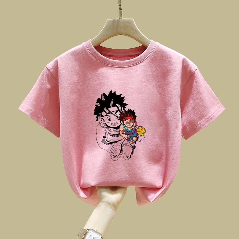 2424# Children'S Cotton T-Shirt Cartoon Short-Sleeved Middle And Big Children'S Base Shirt Boys' Loose Jacket Children'S Wear - Image 5