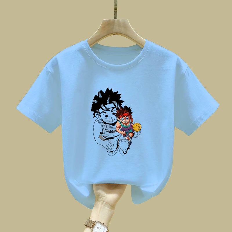 2424# Children'S Cotton T-Shirt Cartoon Short-Sleeved Middle And Big Children'S Base Shirt Boys' Loose Jacket Children'S Wear - Image 4