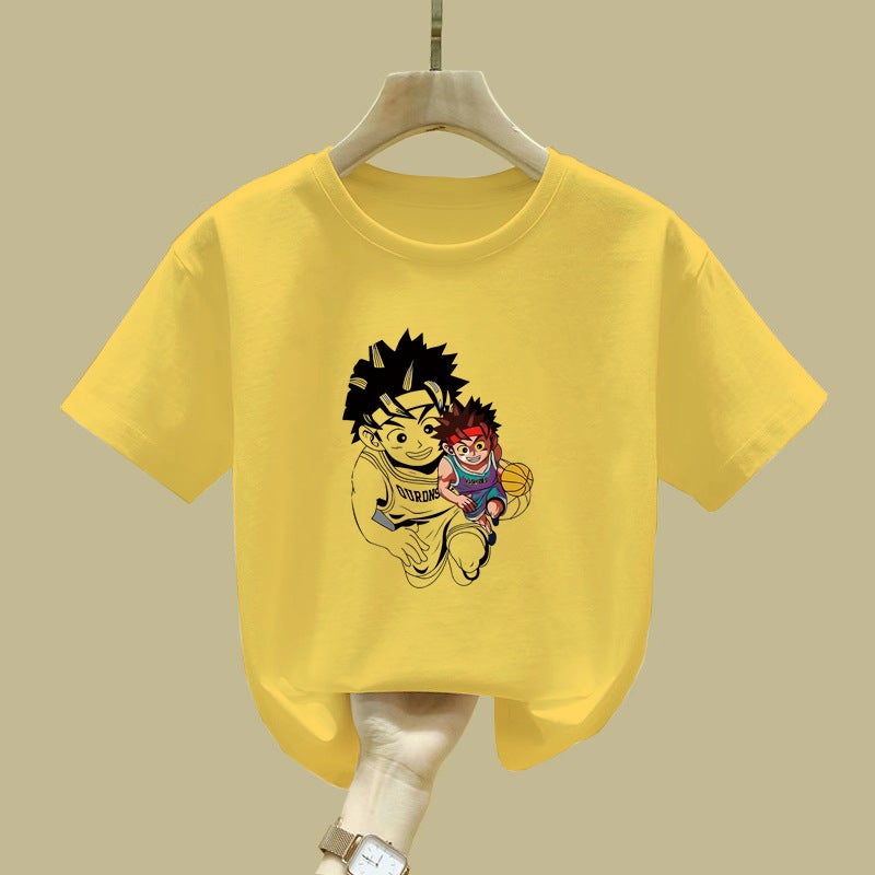2424# Children'S Cotton T-Shirt Cartoon Short-Sleeved Middle And Big Children'S Base Shirt Boys' Loose Jacket Children'S Wear - Image 3