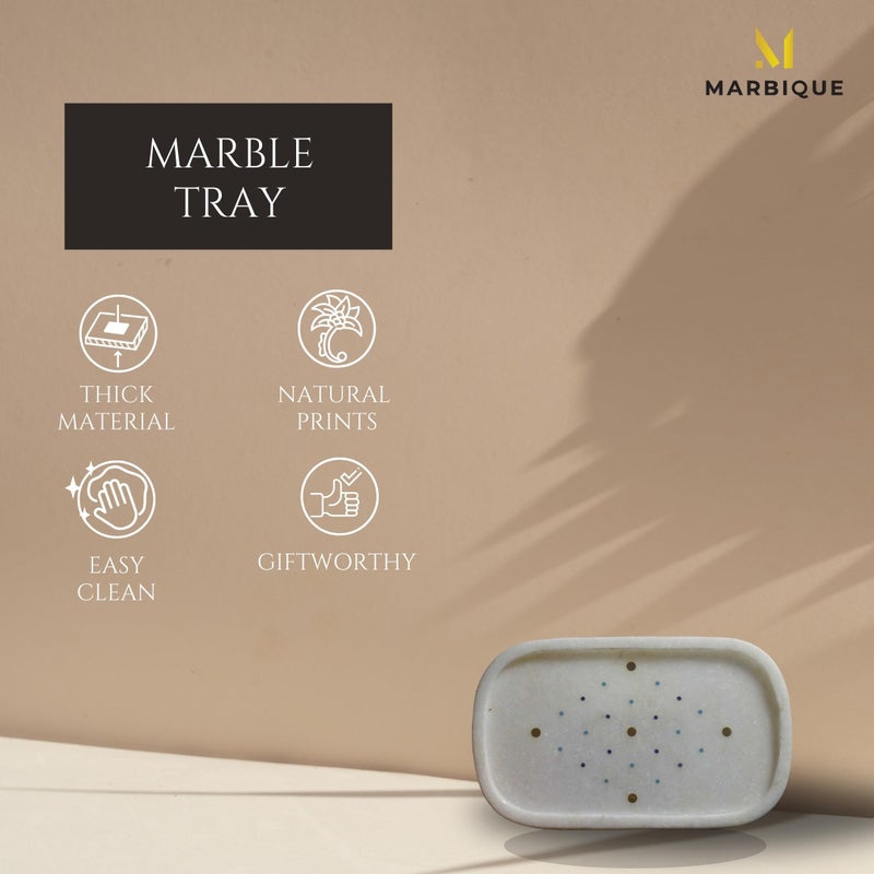 MARBIQUE Premium White Marble Tray Platter Serving Board 25 × 15 cm - Image 5