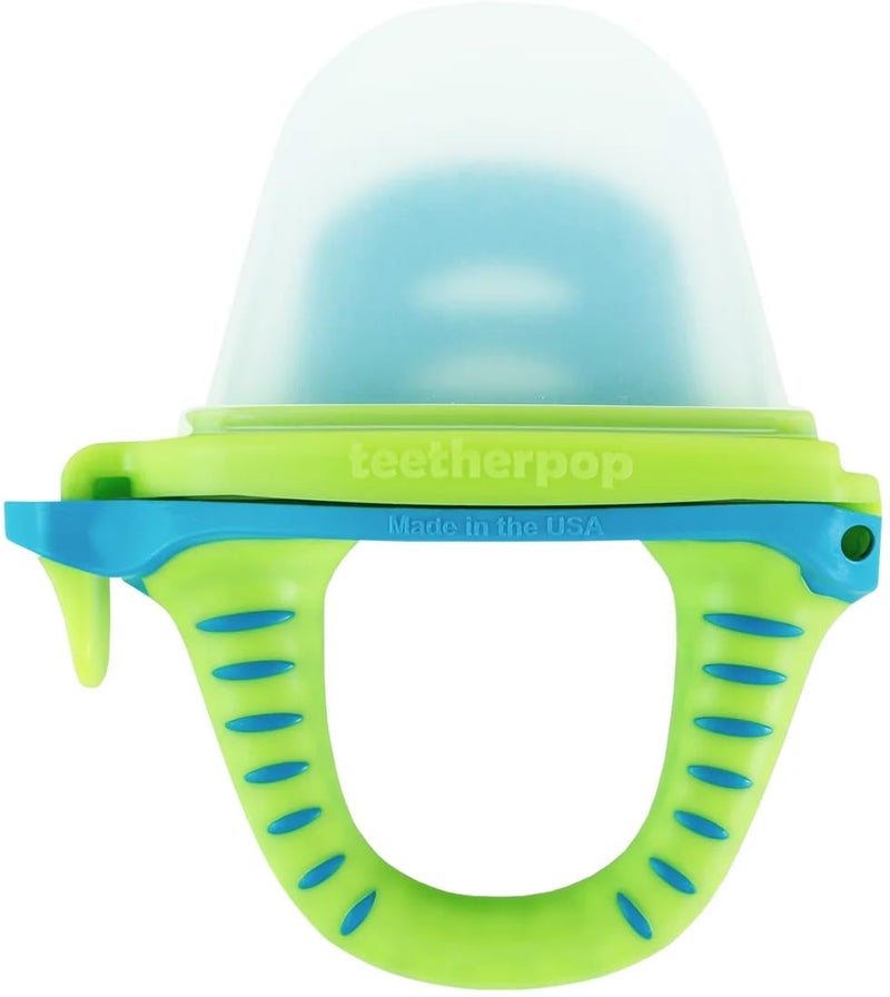Teetherpop Fillable Silicone Teether for Babies - Breastmilk Popsicle Molds for Teething with Spill-Proof Sippy Slits - Freezable Baby Teethers for Liquids & Purées - Cooling Teething Relief LimonTeal - Image 1