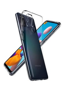 جراب حماية شفاف لموبايل سامسونج A21s /  Samsung A21s من البولي يوريثين المقاوم للحرارة مضاد للخدوش من تين تك - شفاف