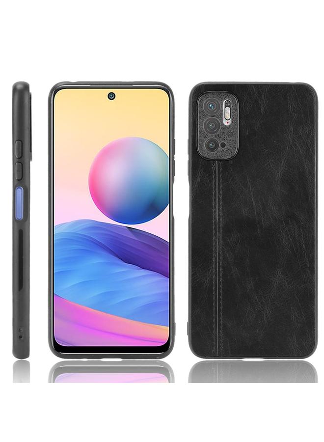 The Bros Case For Xiaomi Redmi Note 10T 5G / Note 10 5G Shockproof Sewing Cow Pattern Skin PC + PU + TPU Case