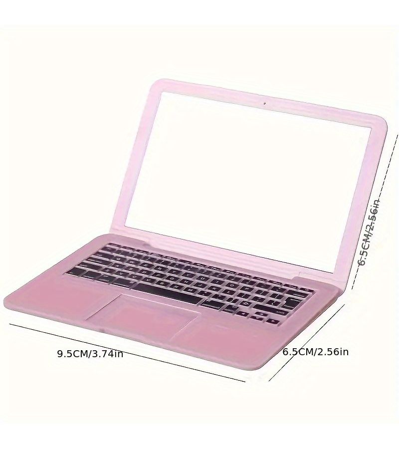 Silvery Foldable Mini Laptop Makeup Mirror Portable Travel Cosmetic Mirror Home Decor - Image 4