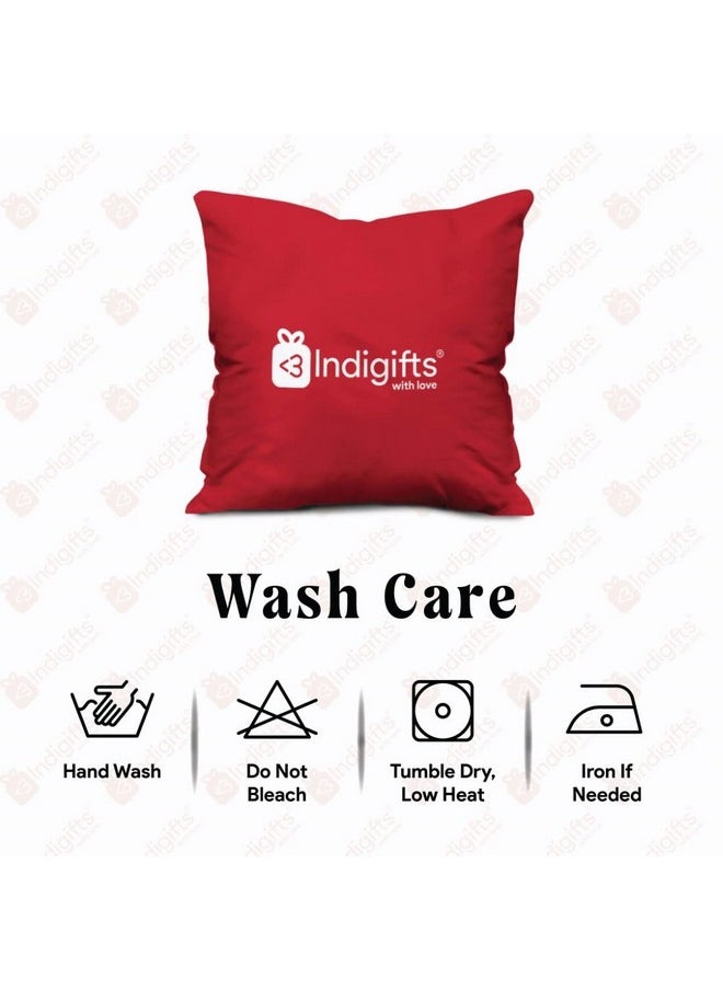 Indigifts Indigifts Micro Satin, Fibre Cushion Cover with Filler, 12x12 inches, White  - Image 5