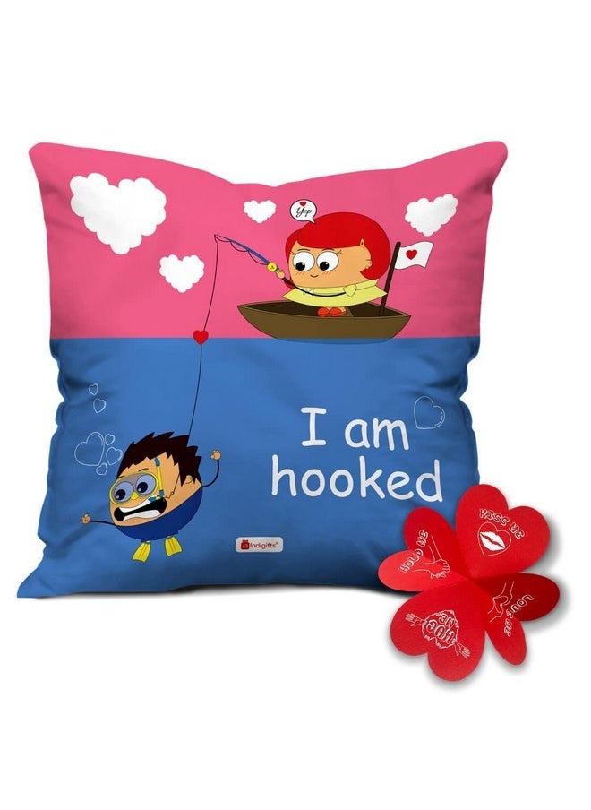 Indigifts Indigifts Micro Satin, Fibre Cushion Cover with Filler, 12x12 inches, White  - Image 1