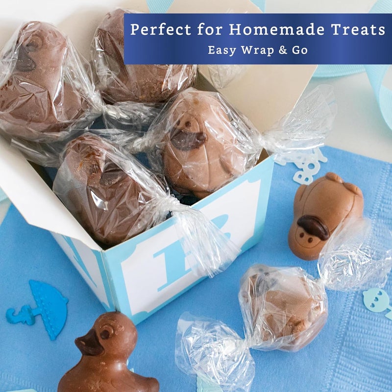 FIESTA WRAPS Clear Candy Wrappers for Caramels (600 Pcs 5 x 5 inches) - Natural Clear Cellophane Candy Wrapper - Caramel Wrappers - Wrapping Paper for Caramels, Chocolate, Nougat and Lollipops (Pack of 2) - Image 5