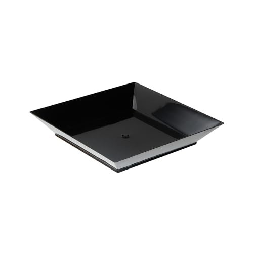 Restaurantware 39 x 39 Inch Party Plates 100 Disposable Appetizer Plates Elegant Square Black Plastic Serving Plates Durable For Weddings Birthdays And More Restaurantware - Image 3