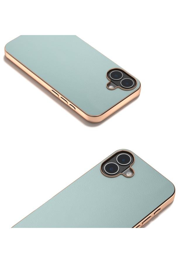 S-TOP Case For iPhone 16 PU Leather Electroplating Frame Full Coverage Phone Case - Image 3