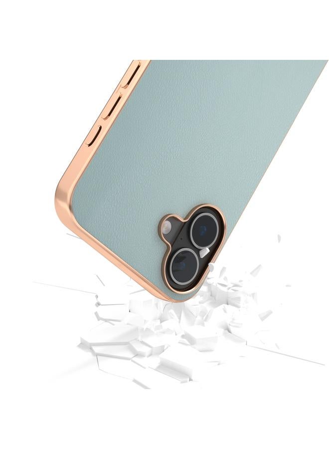 S-TOP Case For iPhone 16 PU Leather Electroplating Frame Full Coverage Phone Case - Image 4