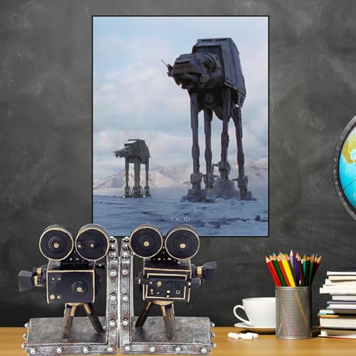 Bellaa 26287 Vintage Camera Bookend Projector Old Style Antiques Movie Sci Fi Film Bookshelf Book Ends Support Stopper Modern Decorative Home 7 inch Set of 2 - Image 2