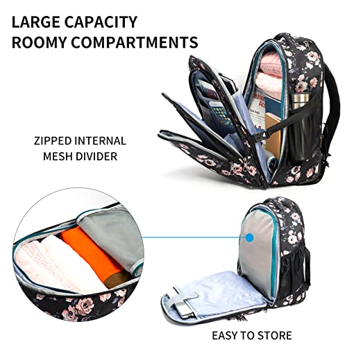 KROSER Laptop Rolling Backpack 17 inch Premium Wheeled Computer Backpack for Women with RFID Pockets Check Point Friendly Water-Repellent Overnight Roller Case for Travel - Image 3