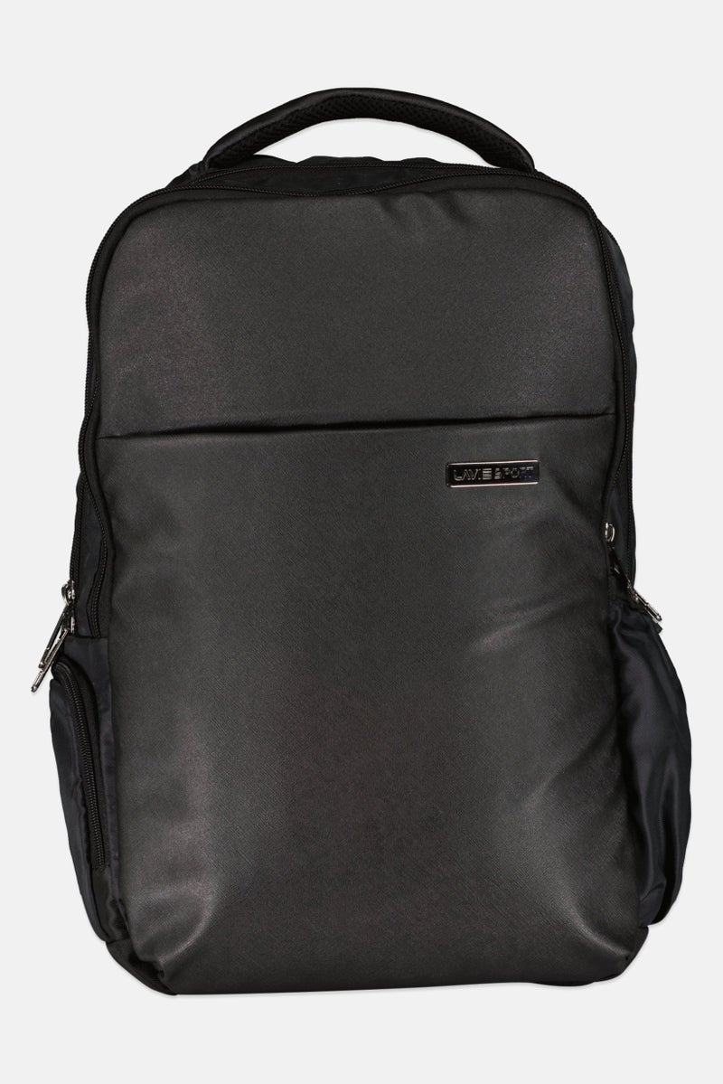 Lavie حقيبة ظهر للرجال بشعار العلامة التجارية، سوداء - Image 1