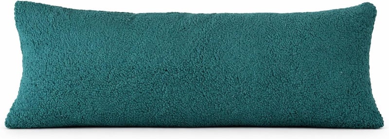 Reafort Sherpa Body Pillow Cover 21" x 54", Plush Fleece Long Body Pillowcase with Zipper Closure, Ultra Soft Fluffy Cozy Decorative Pillow Cover (Evergreen, 21"x54" Body Pillow Cover) - Image 1