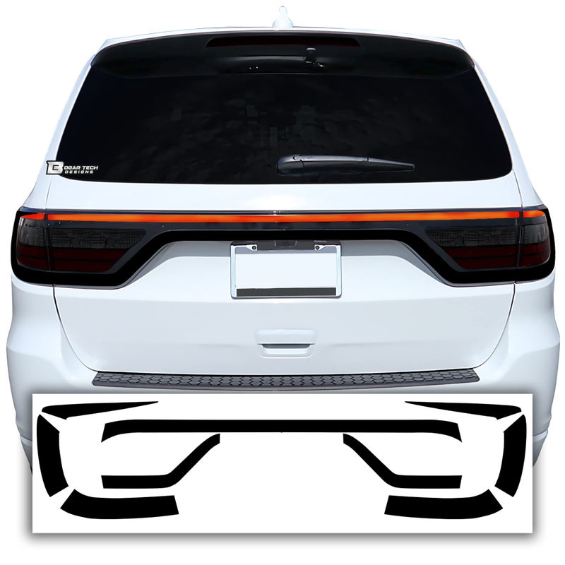 BOGAR TECH DESIGNS  Tail Light Race Track Vinyl Overlay Decal Cover Compatible with Dodge Durango 20142025 Gloss Black Type C