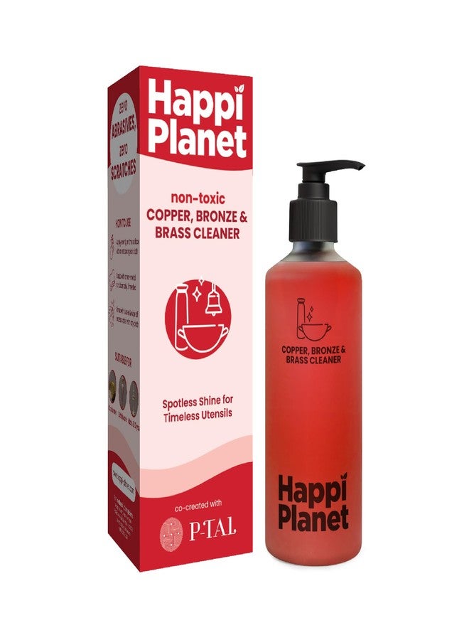 Happi Planet Copper, Bronze & Brass Cleaner | 300 Ml | zero Abrasives, zero Scratches | Non-Toxic, Plant Based | Suitable for Drinkware, Cookware, Idols & Diyas | Co- Created with P-TAL - Image 1