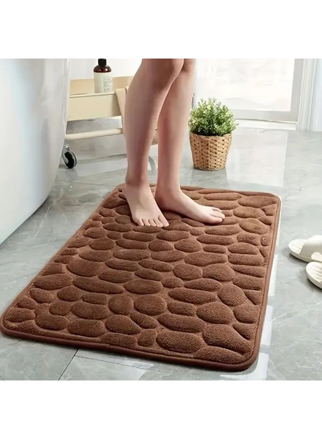Light Gray Non Slip Bathroom Mat Quick Dry Bath Floor Mat With Anti Slip Backing Soft Cushioned Toilet Door Mat For Bathroom Shower Entryway Easy Clean Polyester Blend Modern Home Decor - Image 5