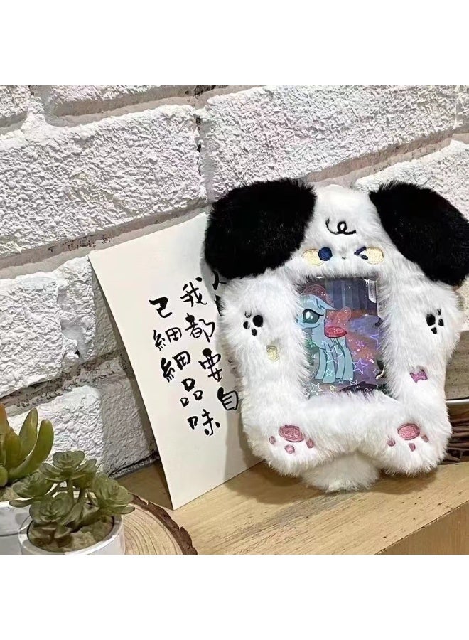 NIBEMINENT 1 - Piece Kitty Plush Kpop Photo Card Holder Pendant Key Chain ID Badge Holder ID Card Holder Photo Card Protector for School ID Office ID Access Card for Women Girls