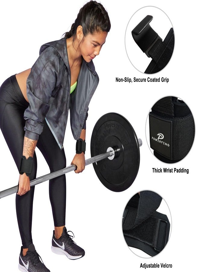 powerfeng Lifting Hooks for Weight Lifting: Weightlifting Hooks Wrist Straps Hand Grip Support for Deadlift Weightlifting Gym Gloves for Men & Women (Black) - Image 3
