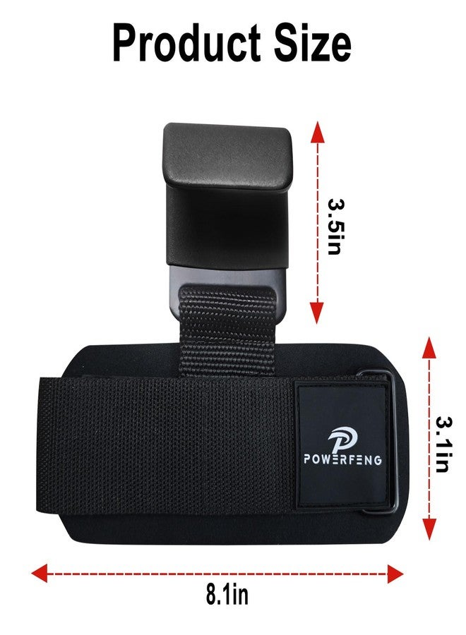 powerfeng Lifting Hooks for Weight Lifting: Weightlifting Hooks Wrist Straps Hand Grip Support for Deadlift Weightlifting Gym Gloves for Men & Women (Black) - Image 2