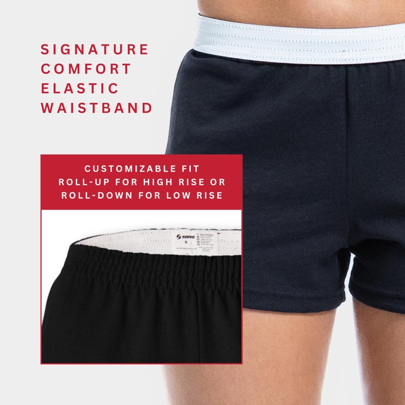 Soffe Women's Authentic Cheer Short, Black, X-Large (2-Pack) - Image 3