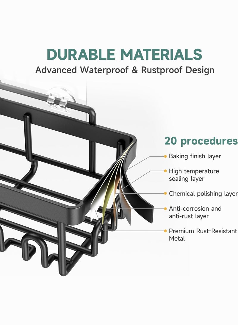 لوبيتيز 6 قطعة رف الحمام ، متقدمة تصميم مانع االصدأ ، غير مثقب لاصق الرف ، رف الصابون ، حمام كبير التشطيب و مساحة التخزين ، جدار المطبخ والديكور المنزلي - Image 5