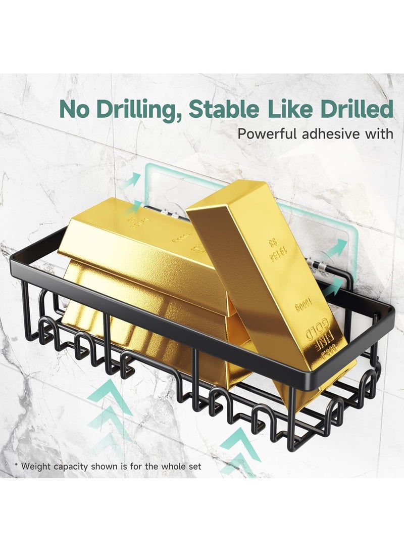 لوبيتيز 6 قطعة رف الحمام ، متقدمة تصميم مانع االصدأ ، غير مثقب لاصق الرف ، رف الصابون ، حمام كبير التشطيب و مساحة التخزين ، جدار المطبخ والديكور المنزلي - Image 4