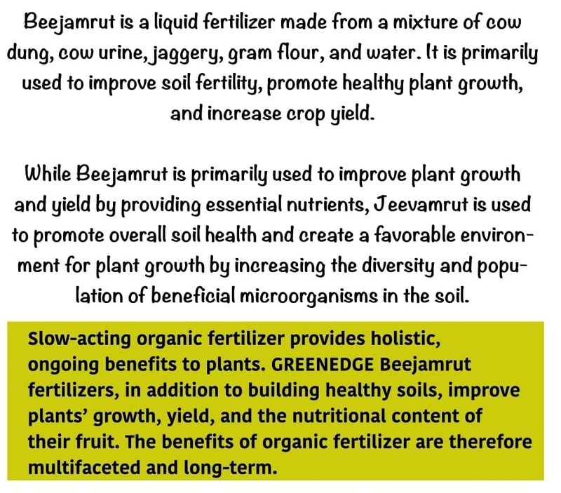 Greenedge Biotech Organic Greenedge BeeJamrut 5L ProbioticInfused Liquid Manure Fertilizer Amplify Plant Growth Naturally Empowering Sustainable Farming - Image 4
