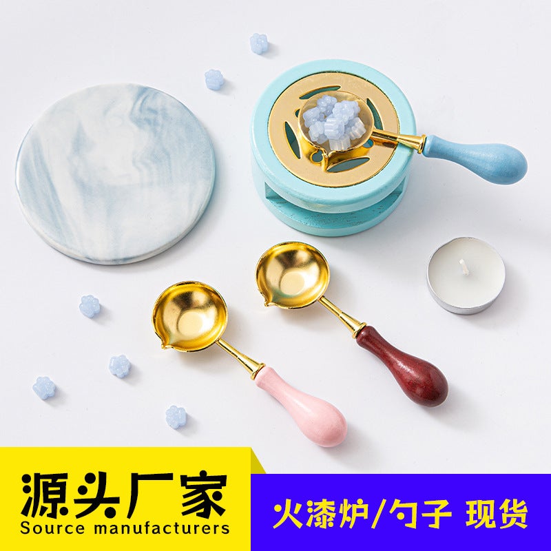 Fire Paint Stove Spoon Retro Fire Paint Seal Set Envelope Sealing Fire Paint Seal Full Set Of Novice Tools - Image 2