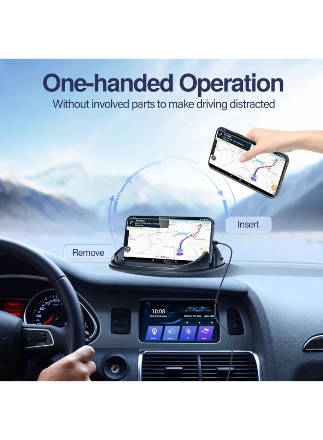 Car Phone Holder, Car Phone Mount Silicone Car Pad Mat for Various Dashboards, Slip Free Desk Phone Stand Compatible with Smartphones, GPS Devices and More, Black - Image 2