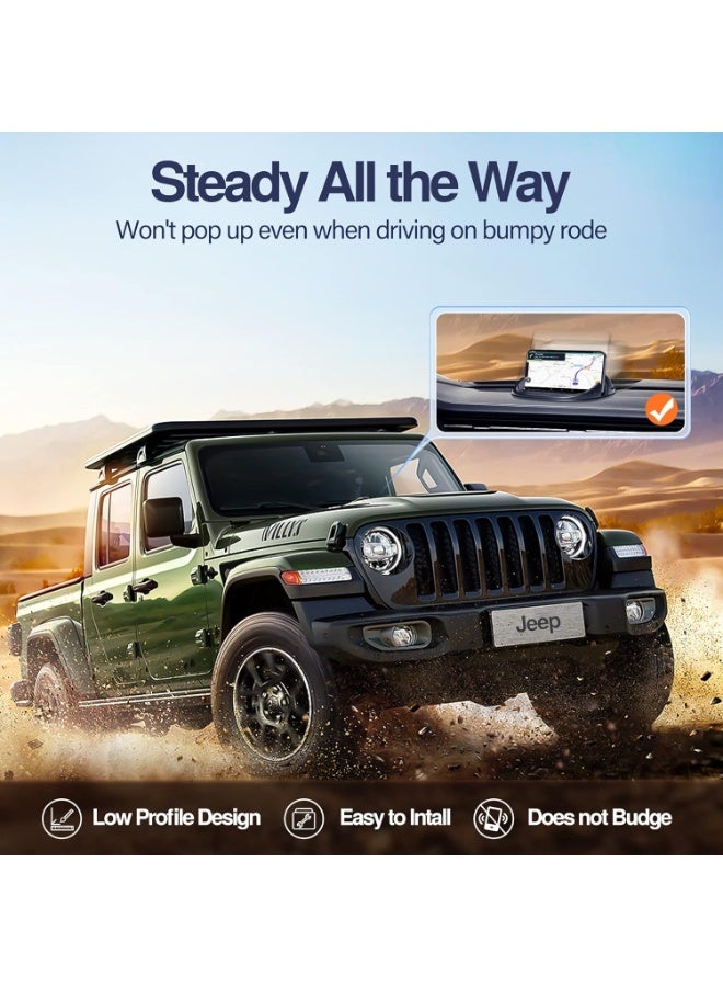 Car Phone Holder, Car Phone Mount Silicone Car Pad Mat for Various Dashboards, Slip Free Desk Phone Stand Compatible with Smartphones, GPS Devices and More, Black - Image 5