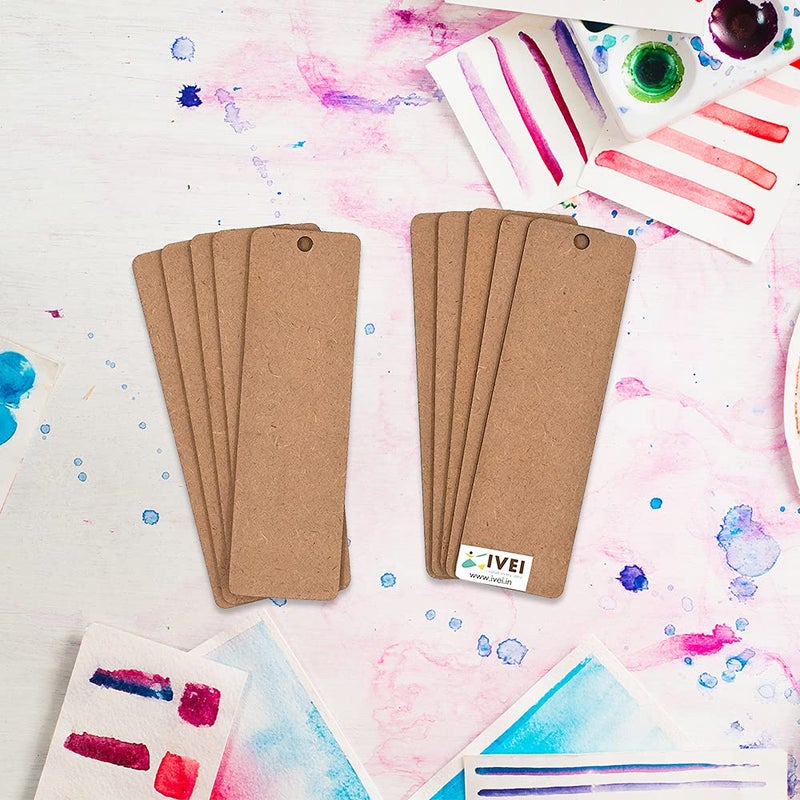 IVEI حرف خشبية DIY - قصاصات MDF كعلامات مرجعية - قصاصات MDF فارغة - مجموعة من 10 لطلاء الحرف الخشبية، الديكوباج، فن الراتنج والزينة - Image 2