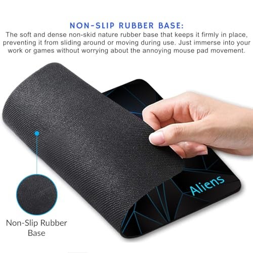 Aliens Mouse Pad for Computer, Laptop, Smooth Premium Cloth Surface, Non-Slip Rubber Base, Speed and Precision Operation Compatible with Laser and Optical Mouse, Gaming, Office, Home 230x190mm (3D-01) - Image 2